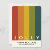 ミニマスタイリッシュモダンリストのカラーストライプクリスマス シーズンカード (正面)