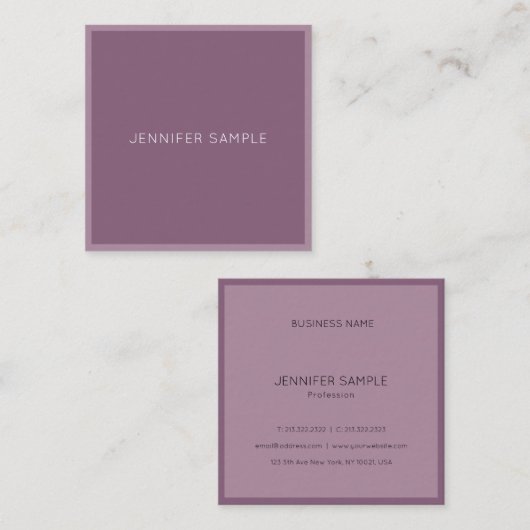 ミニマスタイリッシュモダンリストデザインラグジュアリーテンプレート スクエア名刺 (正面/裏面)