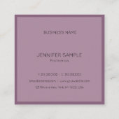 ミニマスタイリッシュモダンリストデザインラグジュアリーテンプレート スクエア名刺 (裏面)