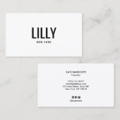 ミニマスタイリッシュモダンリストプロフェッショナル白黒 名刺 (正面/裏面)