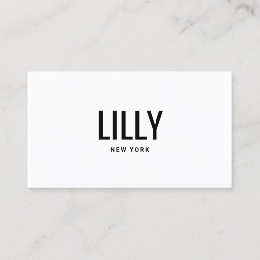 ミニマスタイリッシュモダンリストプロフェッショナル白黒 名刺 (正面)