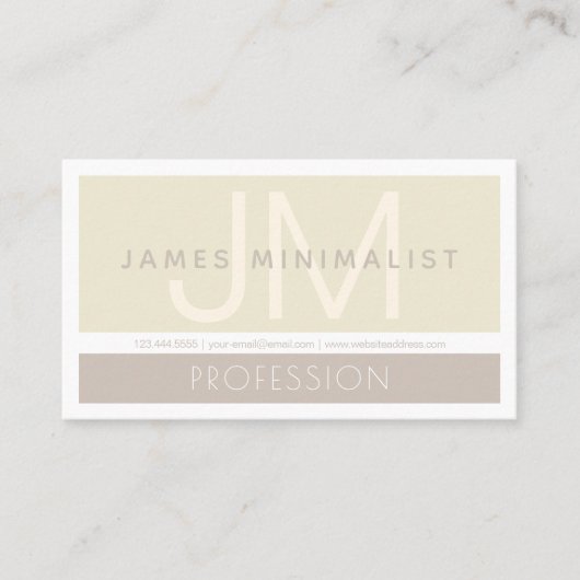 ミニマスタイリッシュモダンリスト | Taupe Earth-tones 名刺 (正面)
