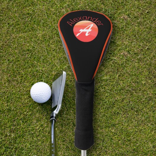 ミニマスタイリッシュリストのモノグラムの色付き文字A ゴルフヘッドカバー