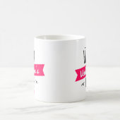 ミニマスタイリッシュリストはっきりしたブラックピンク甘ハート コーヒーマグカップ (中央)