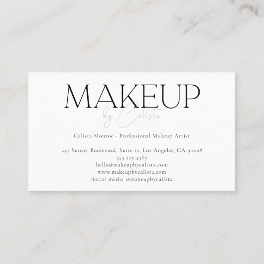 ミニマスタイリッシュリストグラフィックメイクアップによる「お名前」 名刺 (裏面)