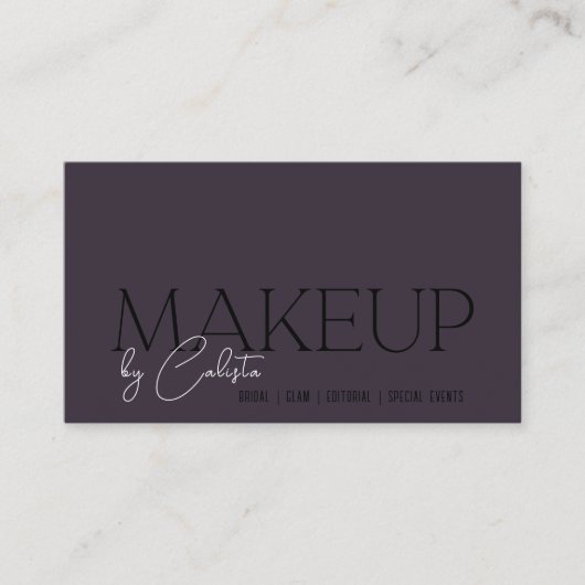 ミニマスタイリッシュリストグラフィックメイクアップによる「お名前」 名刺 (正面)