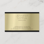 ミニマスタイリッシュリストグラマー金ゴールドルプレインラグジュアリー 名刺 (裏面)