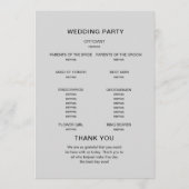 ミニマスタイリッシュリストタイポグラフィモノグラ結婚ム病 プログラム (裏面)