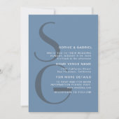 ミニマスタイリッシュリストダスティブルーモノグラム結婚ズ 招待状 (正面)