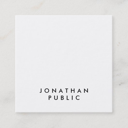 ミニマスタイリッシュリストテンプレートプロフェッショナルグラフィック スクエア名刺 (正面)