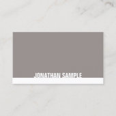 ミニマスタイリッシュリストデザインブラウンホワイトプレーントレンディー 名刺 (正面)