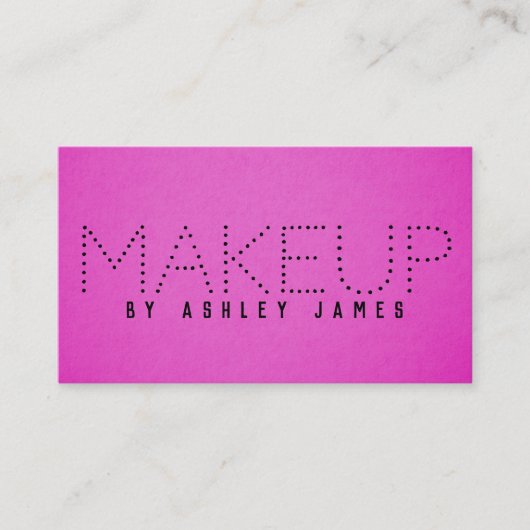 ミニマスタイリッシュリストメイクアップヘアアーティストPink Black B 名刺 (正面)