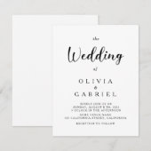 ミニマスタイリッシュリストモダン書結婚の 招待状 (正面/裏面)