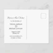 ミニマスタイリッシュリスト写真chic日付を保存 案内ポストカード (裏面)