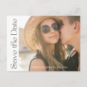 ミニマスタイリッシュリスト写真chic日付を保存 案内ポストカード (正面)