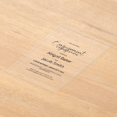 ミニマスタイリッシュリスト婚約パーティ アクリル招待状 (レイダウン)