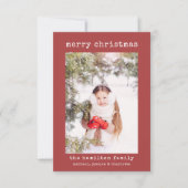 ミニマスタイリッシュリスト家族の写真クリスマスカード サンキューカード (正面)