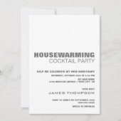 ミニマスタイリッシュリスト引っ越し祝いパーティーカクテルパーティー 招待状 (正面)