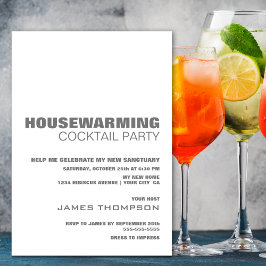 ミニマスタイリッシュリスト引っ越し祝いパーティーカクテルパーティー 招待状