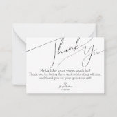 ミニマスタイリッシュリスト感謝していシック・ユー・スウィート16 ノートカード (正面)