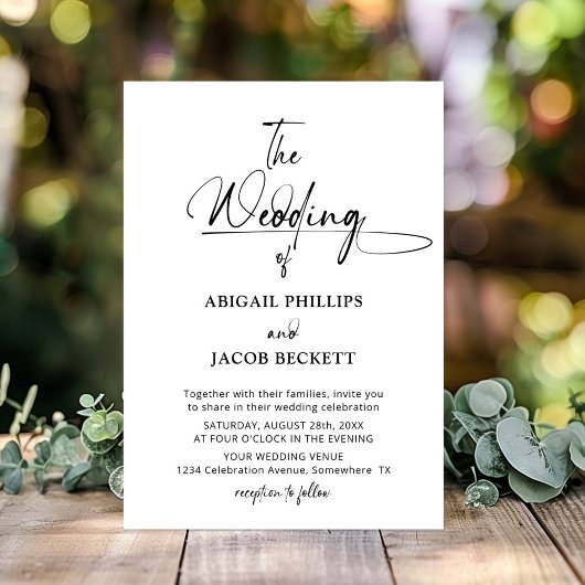 ミニマスタイリッシュリスト白黒結婚ズ 招待状