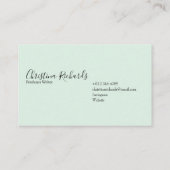 ミニマスタイリッシュリスト緑 名刺 (裏面)