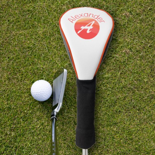 ミニマスタイリッシュリスト色の文字A白 ゴルフヘッドカバー