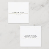 ミニマスタイリッシュリスト金ゴールドホワイトテンプレートトレンディー スクエア名刺 (正面/裏面)