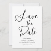 ミニマスタイリッシュリスト非写真結婚式の日付を保存 招待状 (正面)