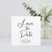 ミニマスタイリッシュリスト非写真結婚式の日付を保存 招待状 (スタンド正面)