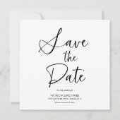 ミニマスタイリッシュリスト非写真結婚式の日付を保存 招待状 (正面)