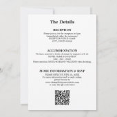 ミニマスタイリッシュリストQRコードRSVP結婚式招待状 招待状 (裏面)