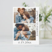 ミニマスタイリッシュリストqrコードrsvp 3枚の写結婚真 招待状 (スタンド正面)