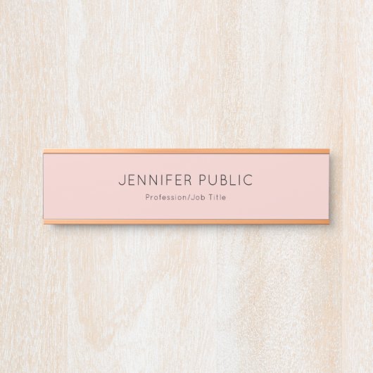 ミニマスタイリッシュリモダンアル赤面ピンクテンプレート サインプレート (正面)