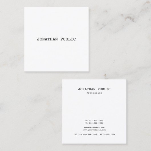 ミニマスタイリッシュルモダンデザインテンプレートシンプル スクエア名刺 (正面/裏面)