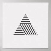 ミニマストライプのリストの三角形の白黒ポスター ポスター (正面)