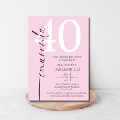 ミニマスペインのリストピンクバーガンディ40歳の誕生日 招待状