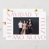 ミニマスペインのリストFeliz Navidadライト写真 シーズンカード (正面/裏面)