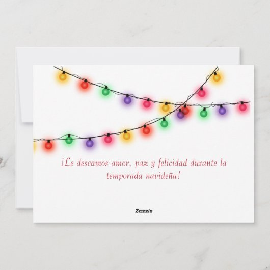ミニマスペインのリストFeliz Navidadライト写真 シーズンカード (裏面)