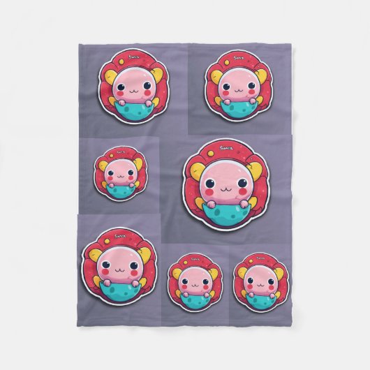 ミニマチスト漫画 フリースブランケット (正面)