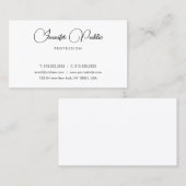 ミニマパーソナライズされたエレガントモダンリストタイポグラフィ 名刺 (正面/裏面)