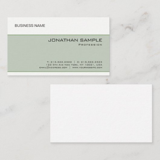 ミニマパーソナライズされたエレガントモダンリストテンプレート 名刺 (正面/裏面)