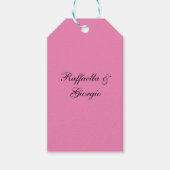 ミニマパーソナライズされたカスタマイズリスト名ピンク色 ギフトタグ (正面)
