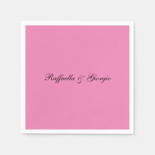 ミニマパーソナライズされたカスタマイズリスト名ピンク色 スタンダードカクテルナプキン (正面)