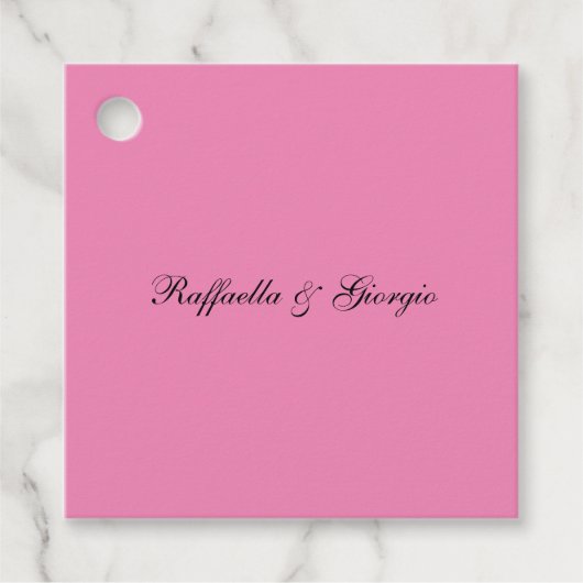 ミニマパーソナライズされたカスタマイズリスト名ピンク色 フェイバータグ (正面)