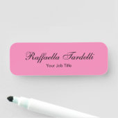 ミニマパーソナライズされたカスタマイズリスト名ピンク色 名札 (インサイチュ)