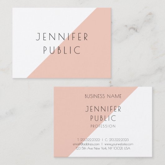 ミニマパーソナライズされたモダンエレガントリストテンプレート 名刺 (正面/裏面)