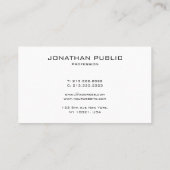 ミニマパーソナライズされたモダンリストの署名マット 名刺 (裏面)