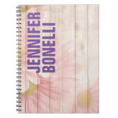 ミニマパーソナライズされたモダンリストはっきりした文字フローラ ノートブック (正面)