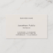 ミニマパーソナライズされたモダンリストエレガントタイポグラフィ 名刺 (裏面)